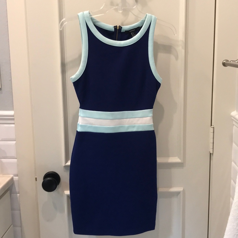 Blue body con dress
